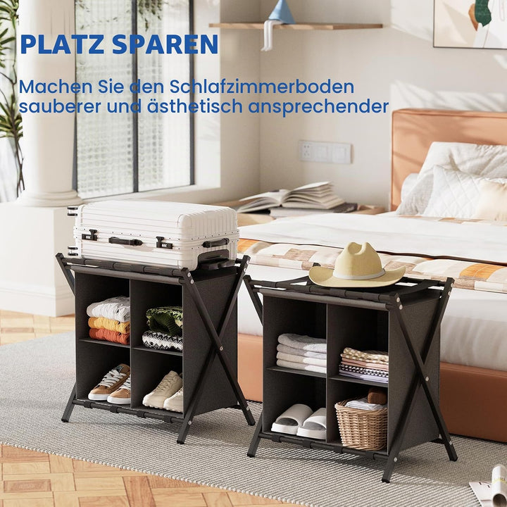 Garden 4 you Kofferständer Klappbar, Gepäckablage, Kofferständer, Kofferbock Kofferablage, Kofferstä