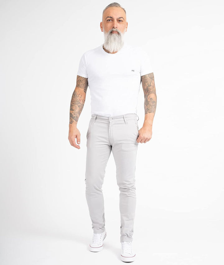 Indumentum Chino Hose Basic Slim Fit IS-305 31W / 30L Hellgrau, 31W / 30L Hellgrau