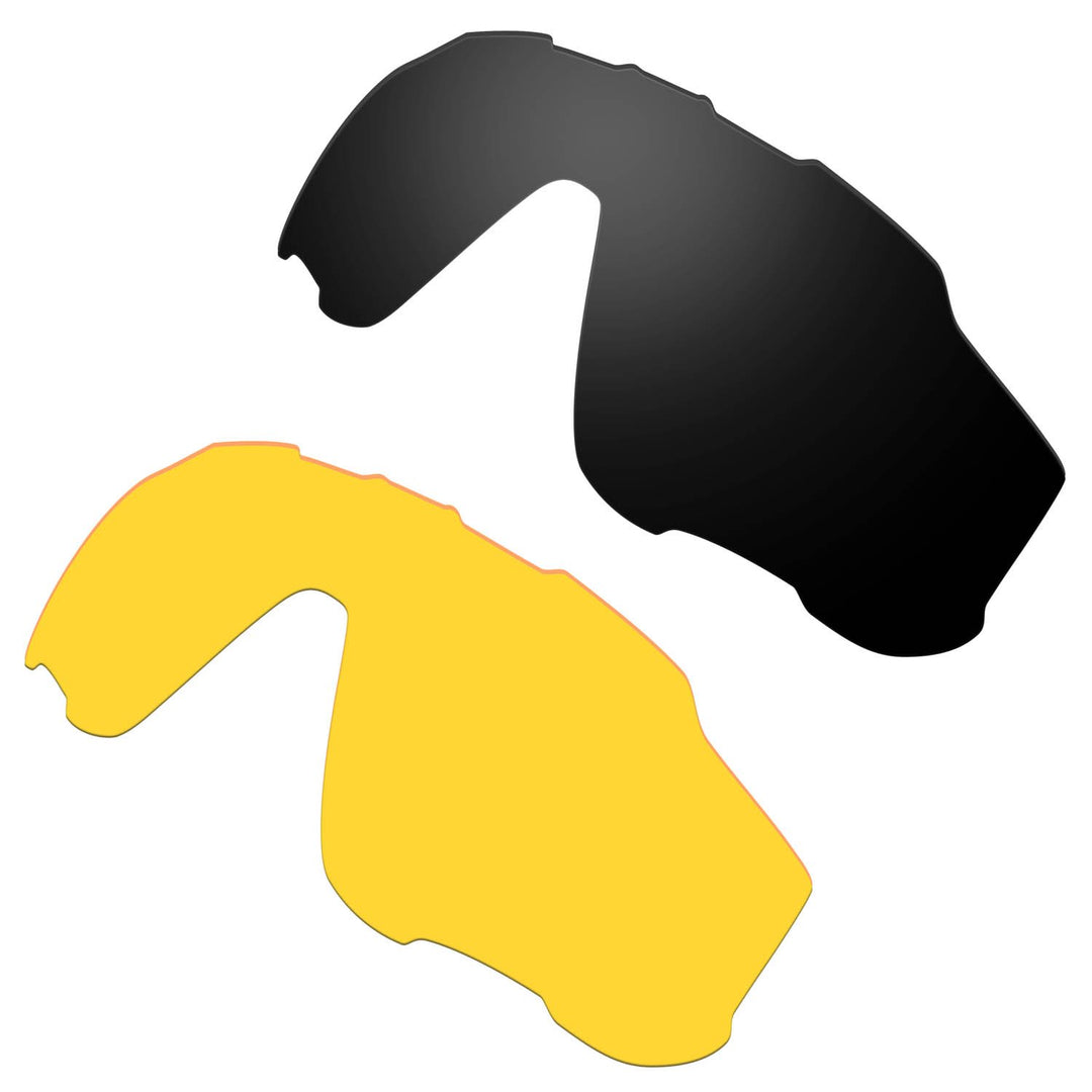 HKUCO Plus Replacement Lenses For Oakley Jawbreaker Sunglasses Black/Transparent Yellow Polarized