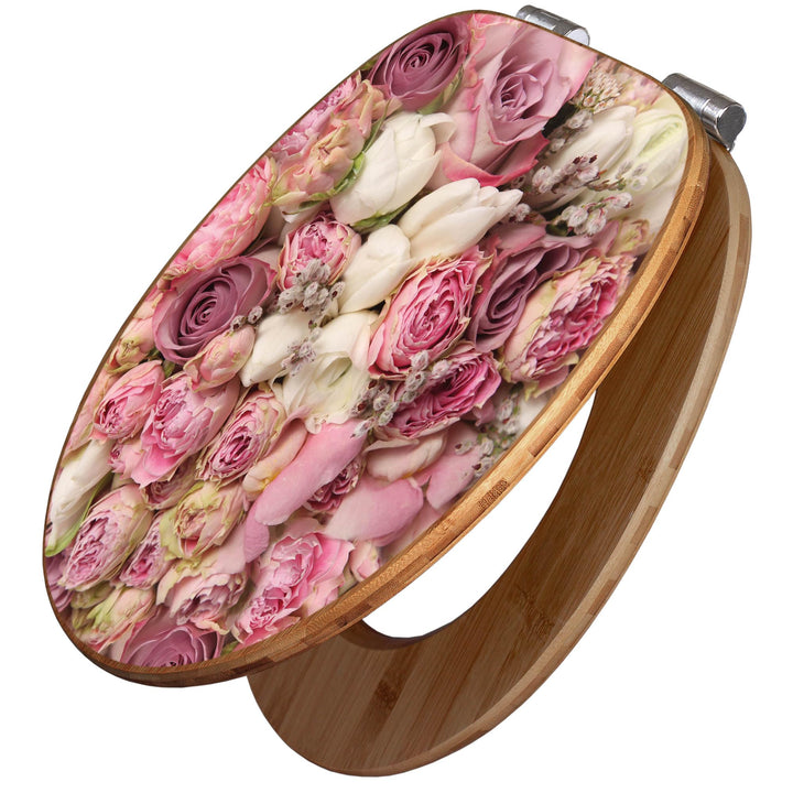 banjado Design WC Sitz Bambus Absenkautomatik 45,8x37,5cm - Toilettendeckel mit Absenkautomatik Holz
