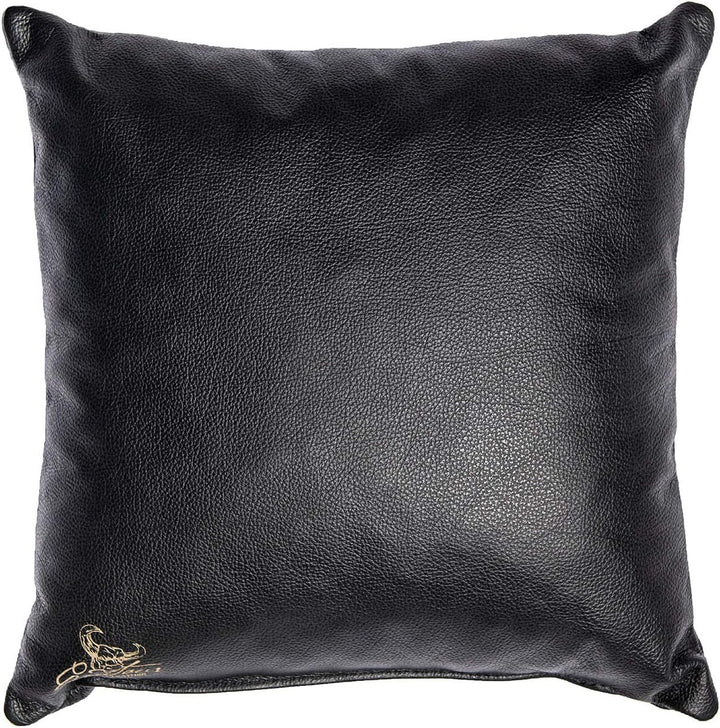 Centaur - Deko Lederkissen 40 x 40 cm für Sofa oder Schlafzimmer schwarz - Echt Leder Kissen Echtled