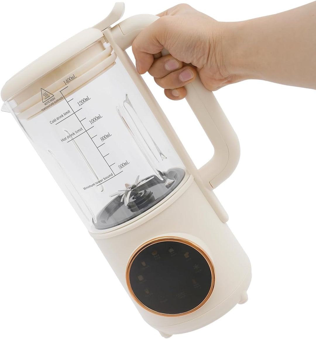Nussmilchmaschine Pflanzenmilchbereiter, 1.4L Sojamilchmaschine mit Timer & Warmhaltefunktion, 6 Pro