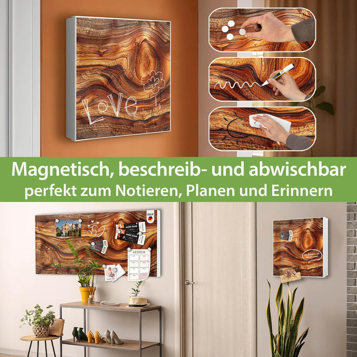 banjado Grosser Schlüsselkasten Glas - Schlüsselbox 30x30cm mit 50 Haken - Schlüsselkasten modern fü