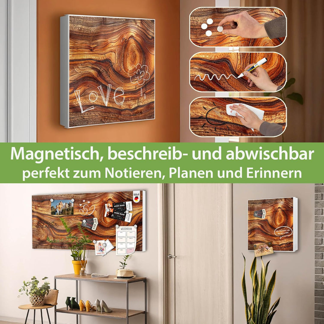 banjado Grosser Schlüsselkasten Glas - Schlüsselbox 30x30cm mit 50 Haken - Schlüsselkasten modern fü