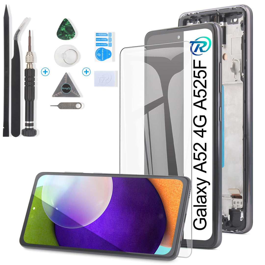 RongZy AMOLED Display für Samsung Galaxy A52 4G A525F LCD Bildschirmersatz Digitizer Touchscreen Mon