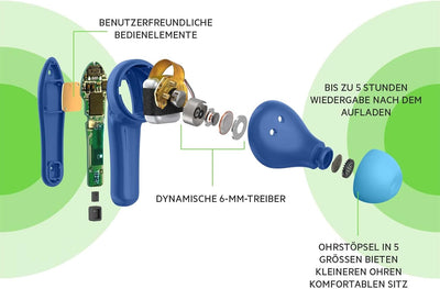 Belkin SOUNDFORM Nano, Bluetooth-Kopfhörer für Kinder, kabellos, 85-dB-Begrenzung zum Gehörschutz, O