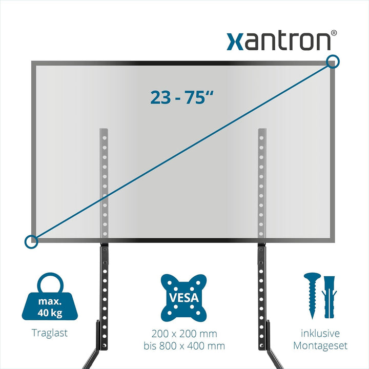 Xantron® TV Ständer Universal TV Standfuss bis 75 Zoll/Fernseher Halterung stehend VESA 200x200-800x