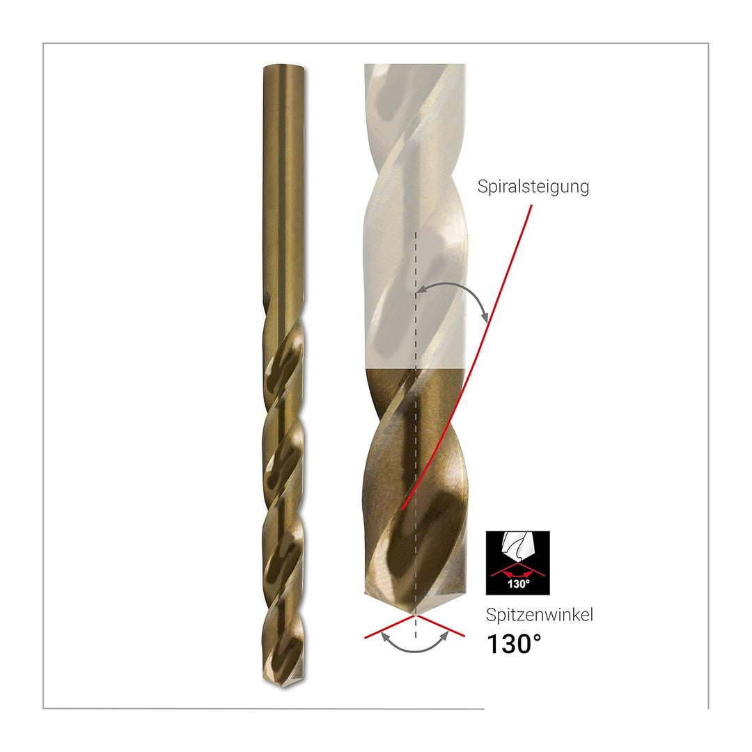 Ruko A215215RO Spiralbohrer-Satz DIN 338 Typ N HSSE-Co5 in ABS Kunststoffkassette