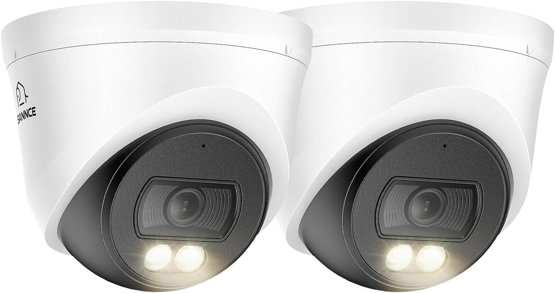 SANNCE 2K PoE Kamera Outdoor 2 3MP Farbige Nachtsicht Dome Überwachungskamera Aussen mit Audio, Nich