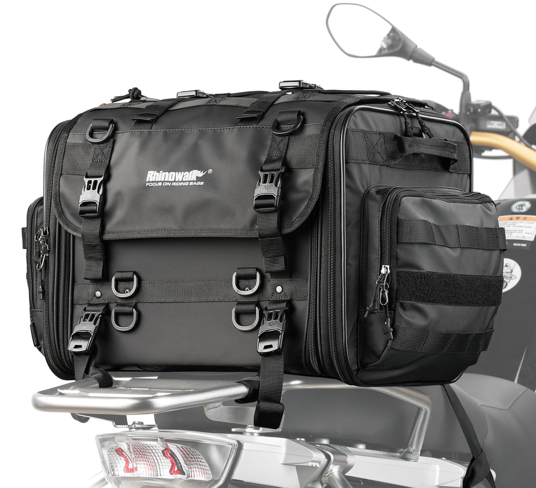 Rhinowalk Motorrad Sitztaschen 40-60L Wasserdicht Motor Rücksitztasche Gepäcktasche Hecktasche Erwei