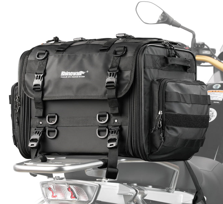 Rhinowalk Motorrad Sitztaschen 40-60L Wasserdicht Motor Rücksitztasche Gepäcktasche Hecktasche Erwei