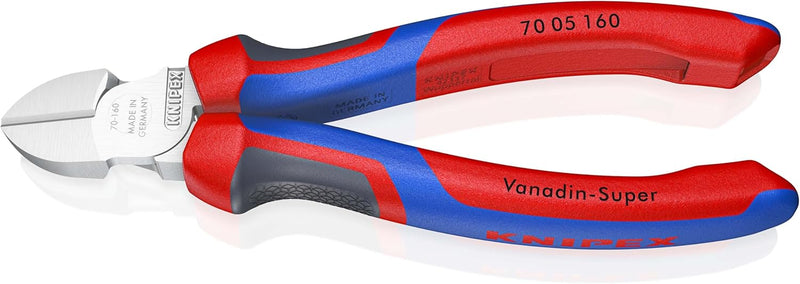 KNIPEX 70 05 160 SB Seitenschneider mit Comfort-Griffen verchromt verchromt Mit Mehrkomponentenhülle