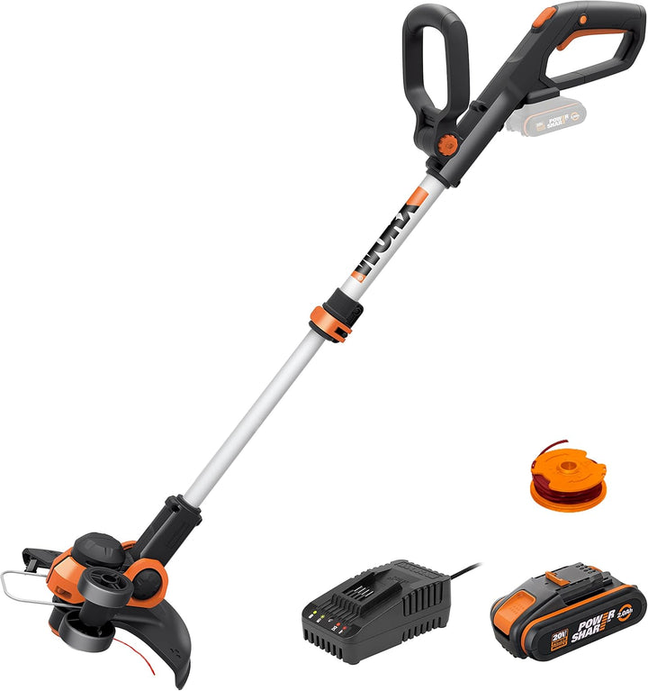 WORX 18V(20V MAX) Akku-Rasentrimmer WG163E.2, 2,0Ah, PowerShare, 2-in-1 Rasentrimmer & Kantenschneid