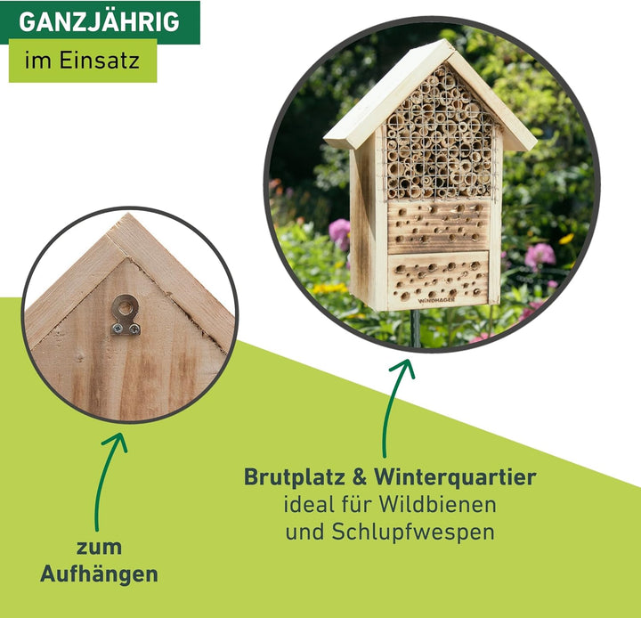 Windhager Insektenhotel ZUR POST, Insektenhaus Nistplatz Brutplatz, Schutz für viele nützliche Insek