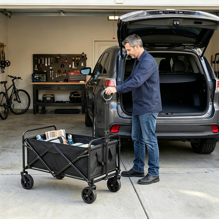 Bollerwagen Klappbar 150kg Kohlenstoffstahl Garten | oxford gewebe kohlenstoffstahl abnehmbare raede