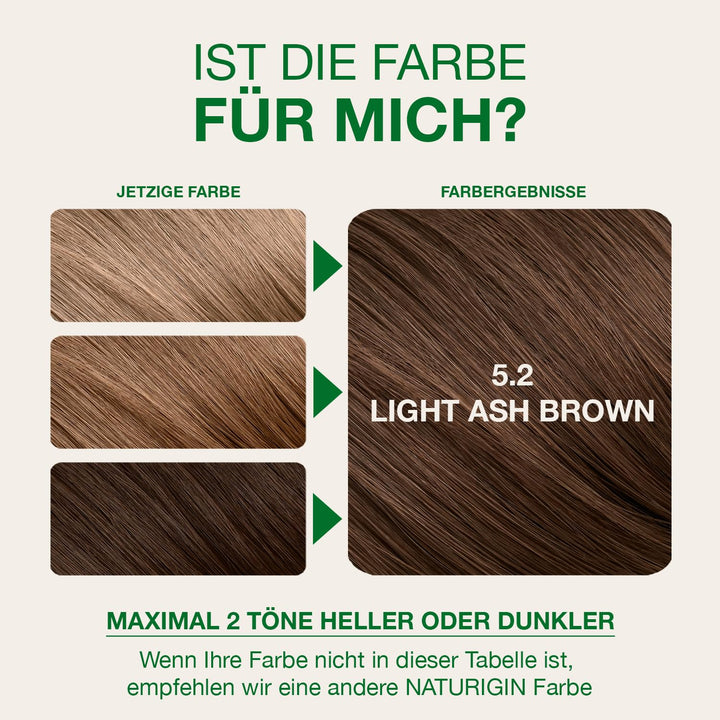 Helles Aschbraun 5.2 permanente Haarfabe mit natürlichen Inhaltsstoffen - Ohne Ammoniak Ligh Ash Bro