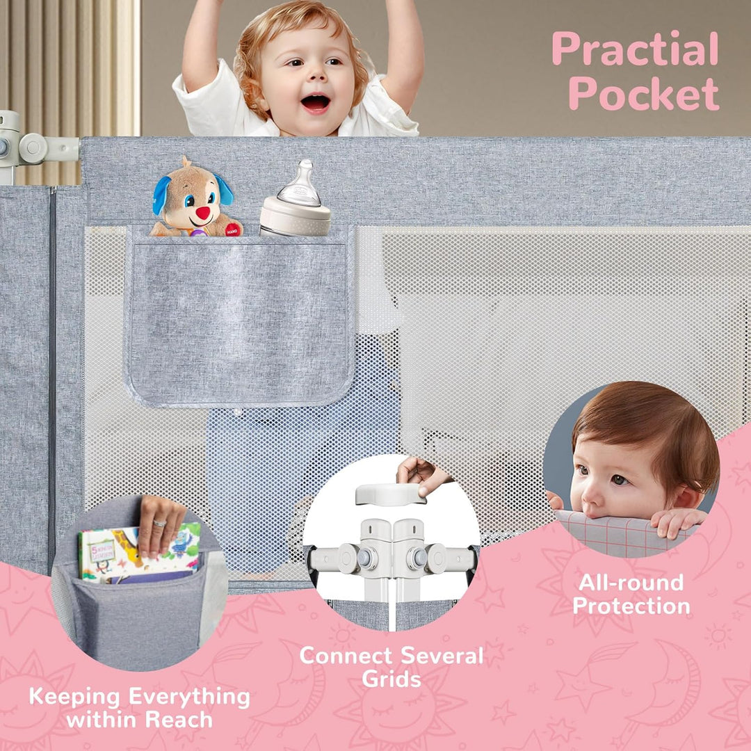 Bettgitter Rausfallschutz Rausfallschutz Kinderbett für Baby Bett & Elternbett mit absenkbarem Desig