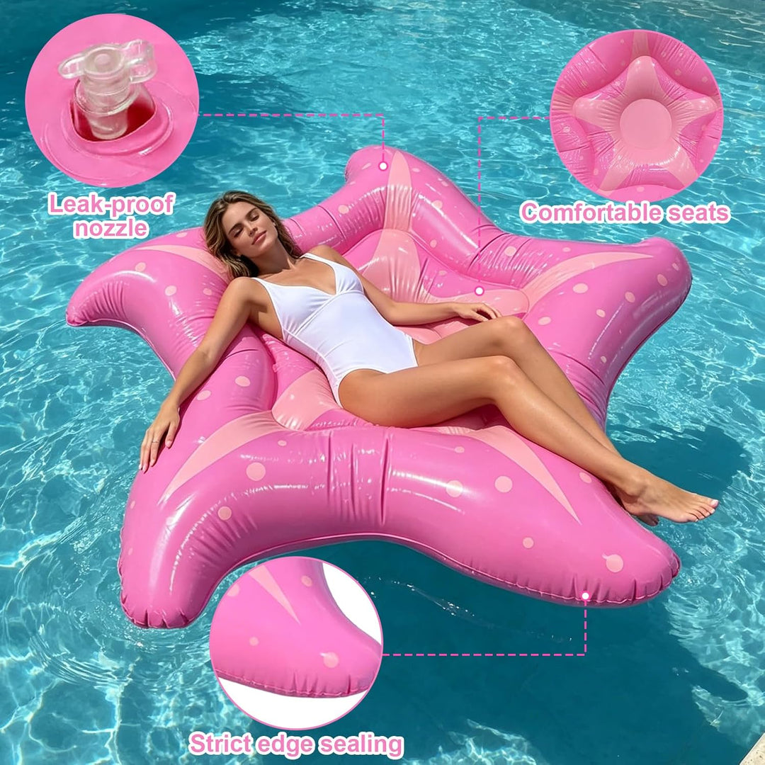 Luftmatratze Pool Seestern 150cm, Hängematte Pool Spielzeug Erwachsene Luftmatratze Wasser, Schwimml