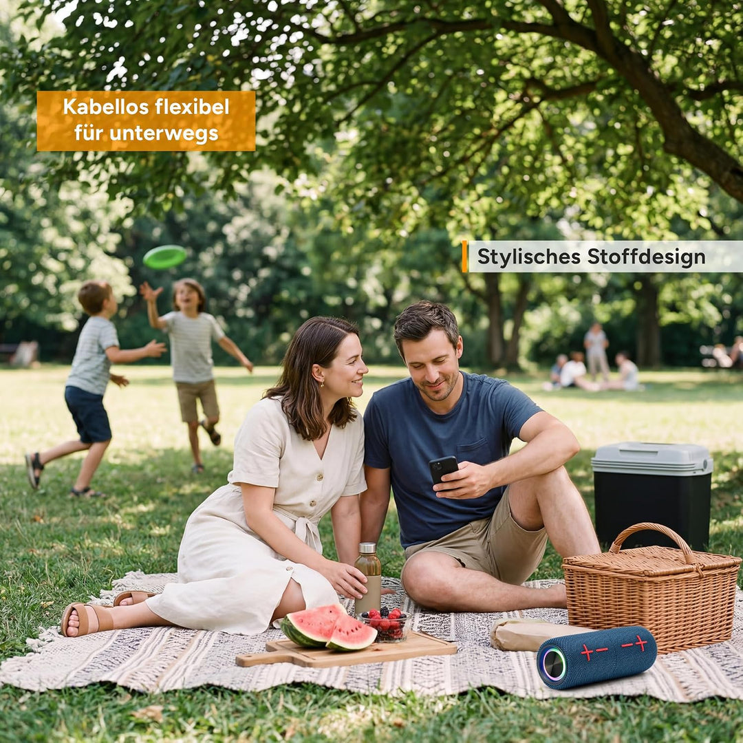 TZS First Austria - Magnetischer 2-in-1 Bluetooth Lautsprecher 10W - 2X 1200mAh - 10m Reichweite - 1