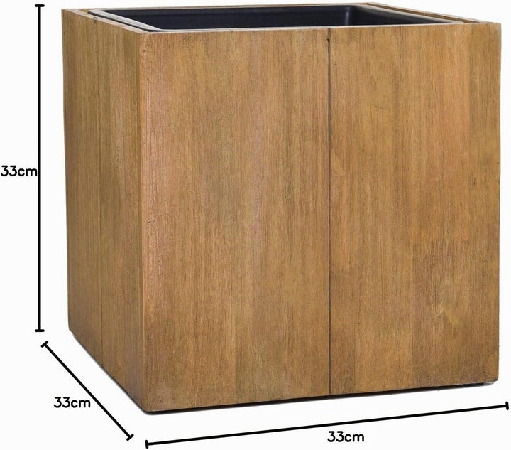 VIVANNO Pflanzkübel Blumenkübel Würfel Holz Block Braun - 33x33x33 33x33x33 Braun, 33x33x33 Braun