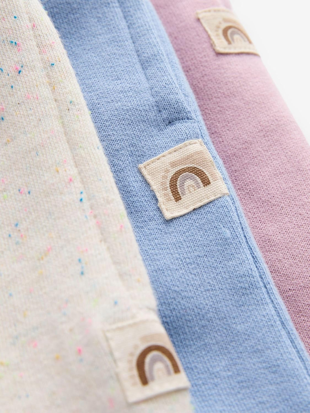 Next Mädchen Jogginghose mit weitem Bein, 3er-Pack 80-86 Pink/Blue/Oatmeal, 80-86 Pink/Blue/Oatmeal
