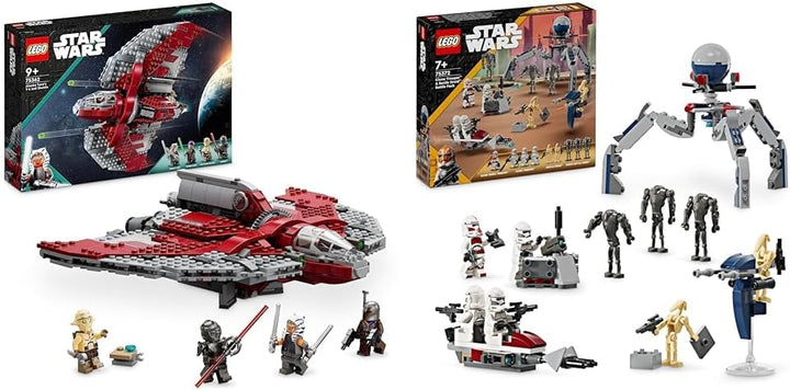 LEGO Star Wars Ahsoka Tanos T-6 Jedi Shuttle Set, baubares Raumschiff-Spielzeug & Star Wars Clone Tr