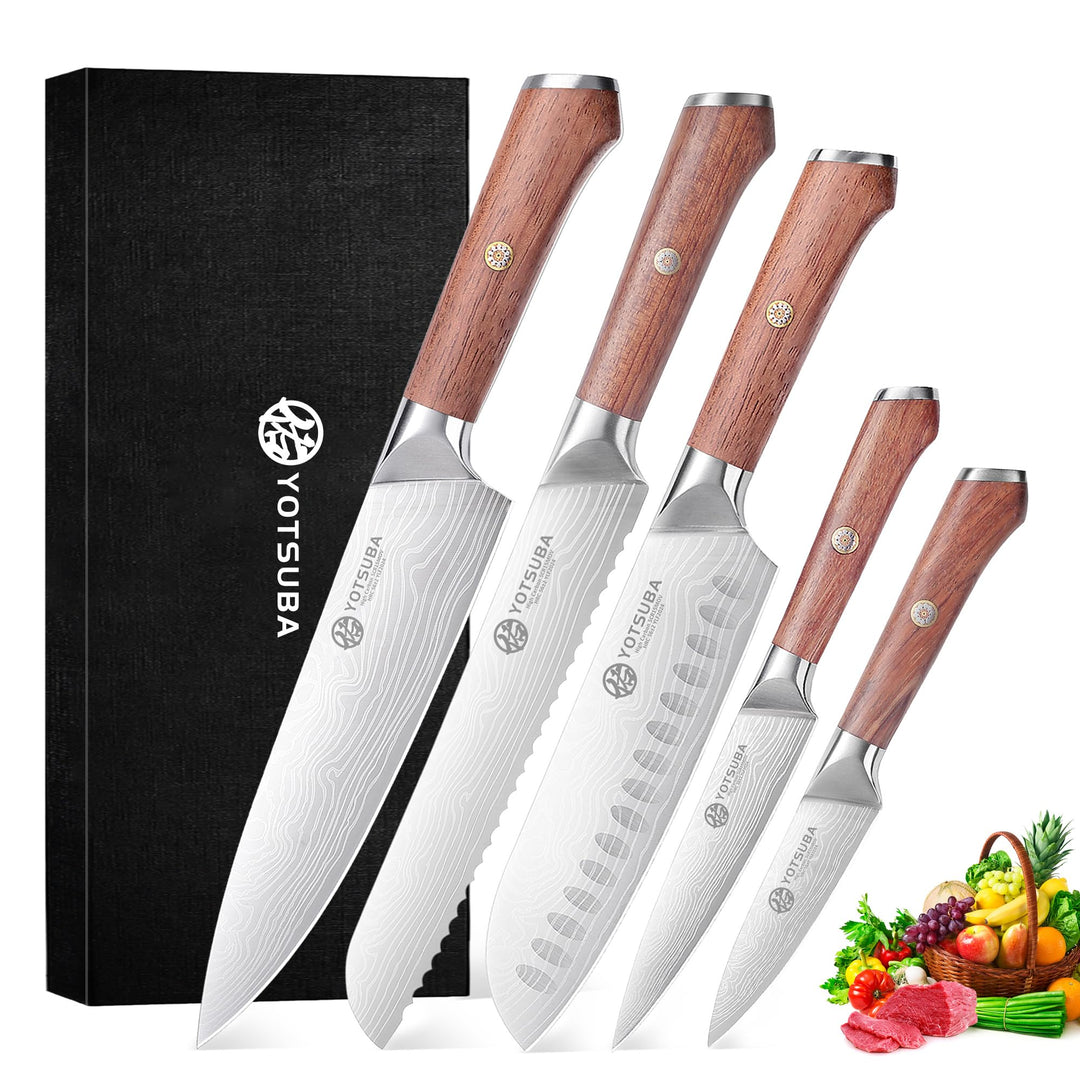 YOTSUBA Küchenmesser Set 5-teilig Messerset Scharf Küche aus hochwertigem Carbon Edelstahl, Ultra Sc