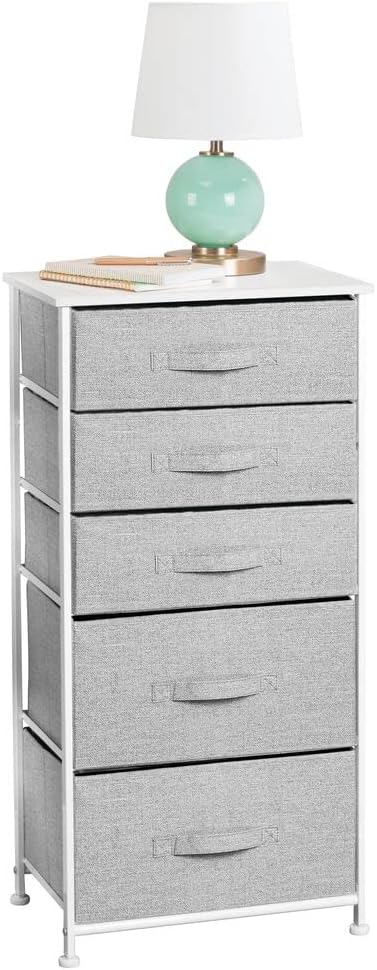 mDesign Kommode aus Stoff – praktischer Schrank Organizer mit 5 Schubladen in 2 Grössen – Aufbewahru