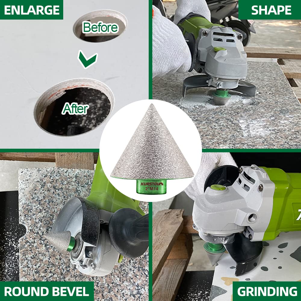 KURSTOL Diamant-Bohrkrone Kit - Diamantbohrer Dreikant Schaft 20mm+50mm Diamant Fingerfräser+SDS PLU