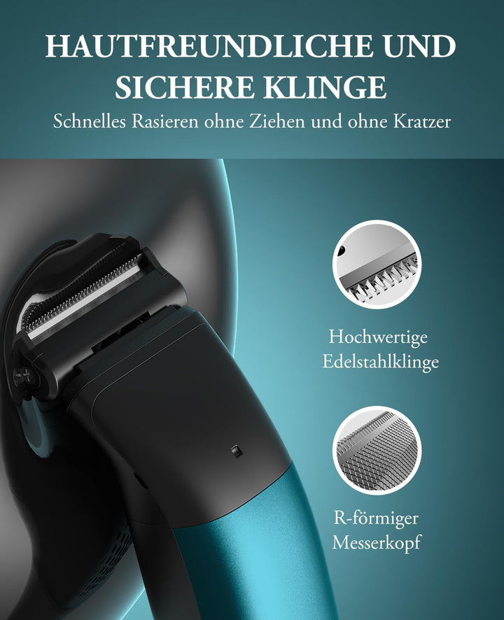 kensen Intimrasierer Mann, Rasierer Herren Intimbereich 2 In 1 Körperrasierer Herren Nass- & Trocken