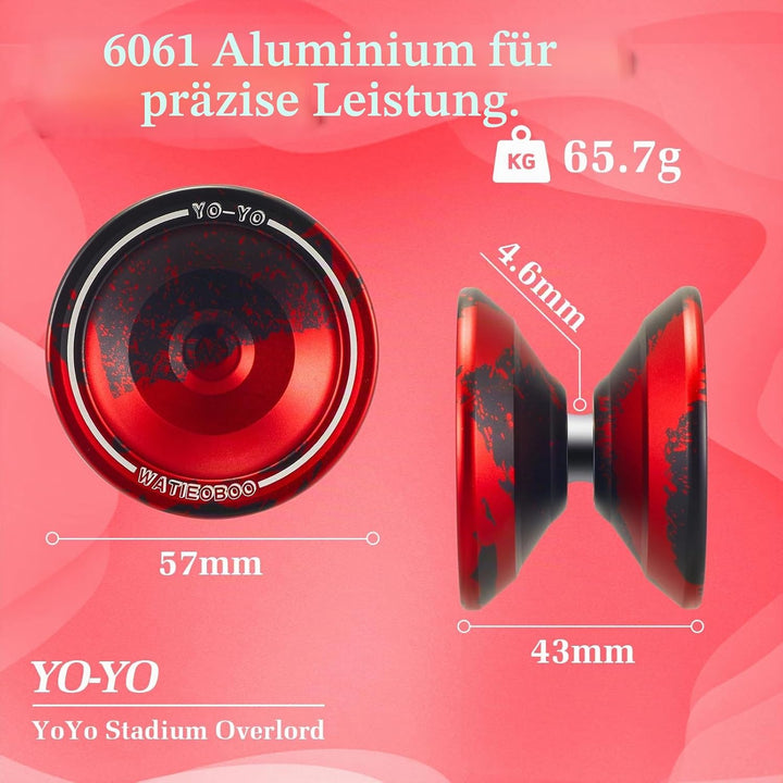 WATIEOBOO Yoyo Professionelles Nicht reagierendes Yo-yo für Erwachsene, Metall, reaktionsschnelles Y