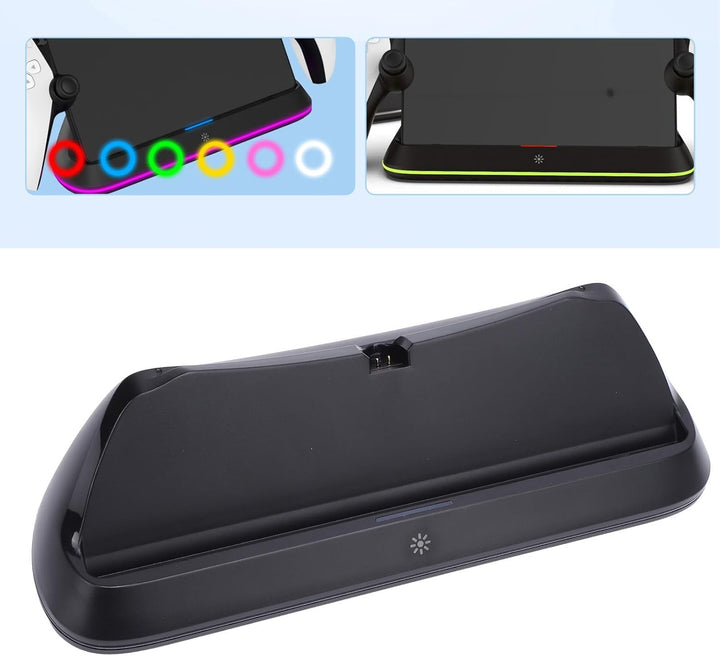 Spielkonsolen Ladestation mit RGB Lichteffekt, für PS Portal Ladestation, Tragbare Dockstation, Inte