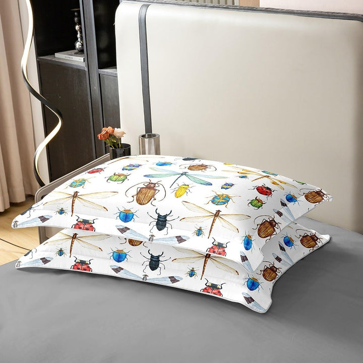 100% Bio-Baumwolle Kinder Libelle Bettwäsche Set,Marienkäfer Insekt Tröster Abdeckung 135x200 für Ki