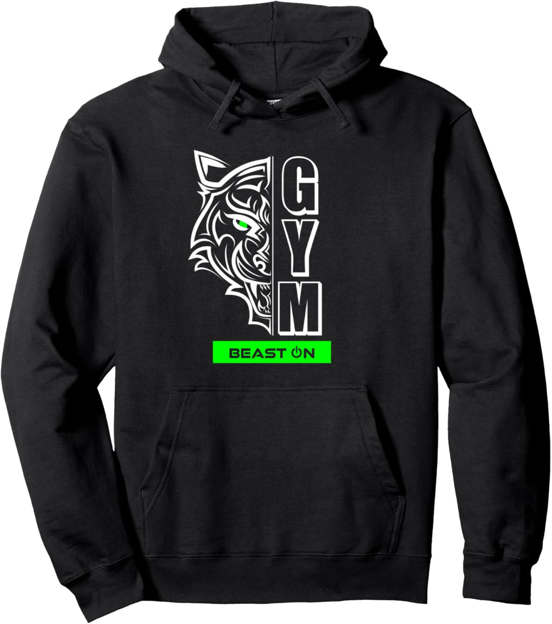 Tiger Kopf Grün Gym Workout Fitness Training Bodybuilding Pullover Hoodie