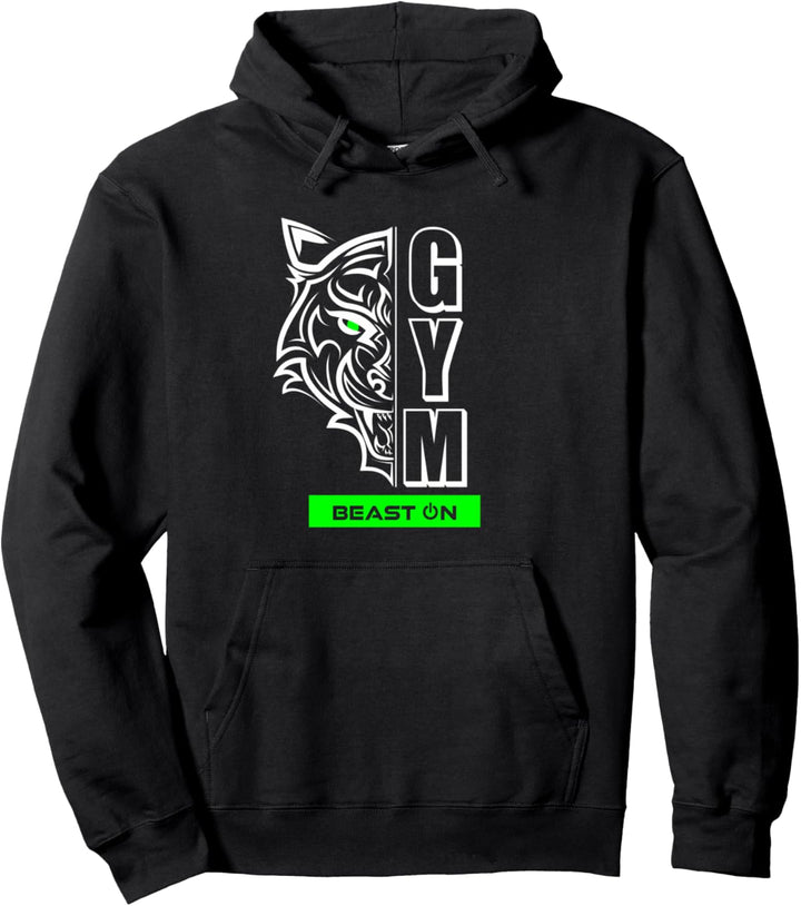 Tiger Kopf Grün Gym Workout Fitness Training Bodybuilding Pullover Hoodie