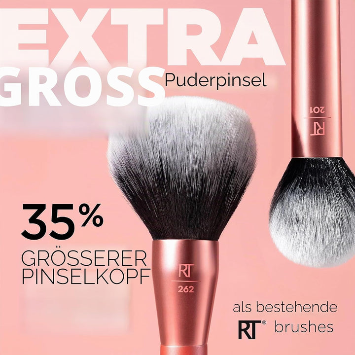 Real Techniques Extra grosser Puderpinsel, grosser Make-up-Pinsel für Puder, flauschiger Kopf für Al