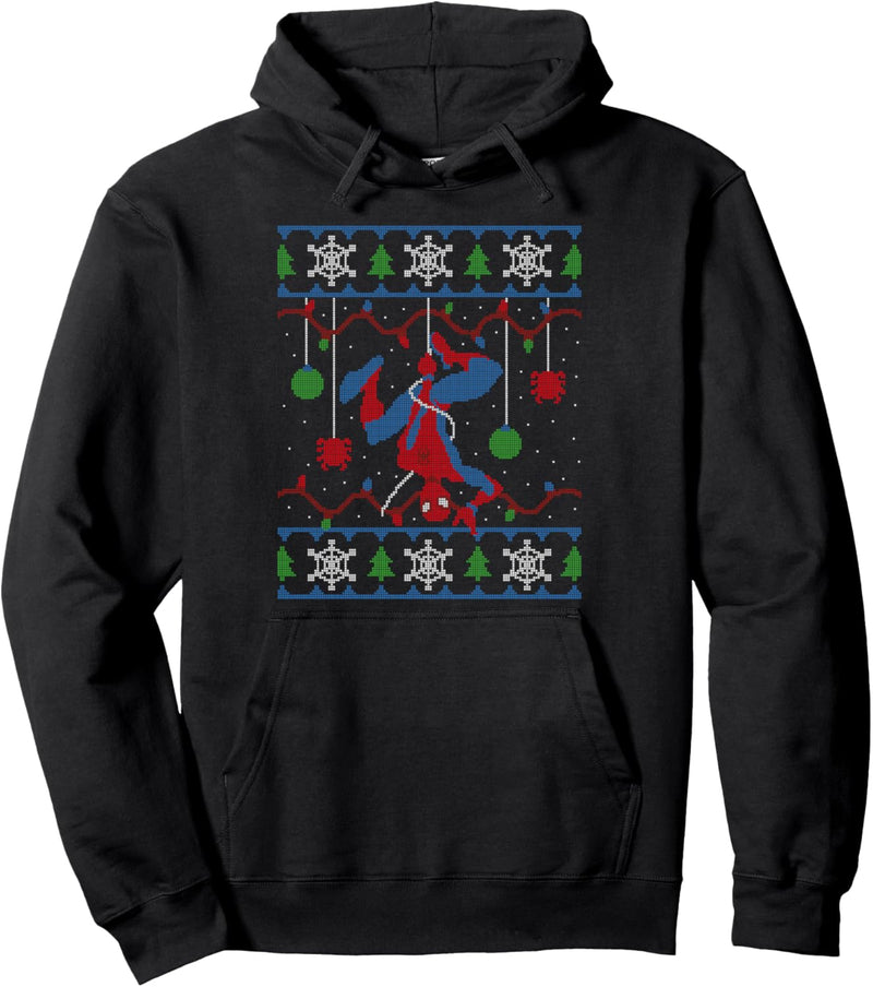 Marvel Spider-Man Upside Down Ugly Christmas Sweater Pullover Hoodie