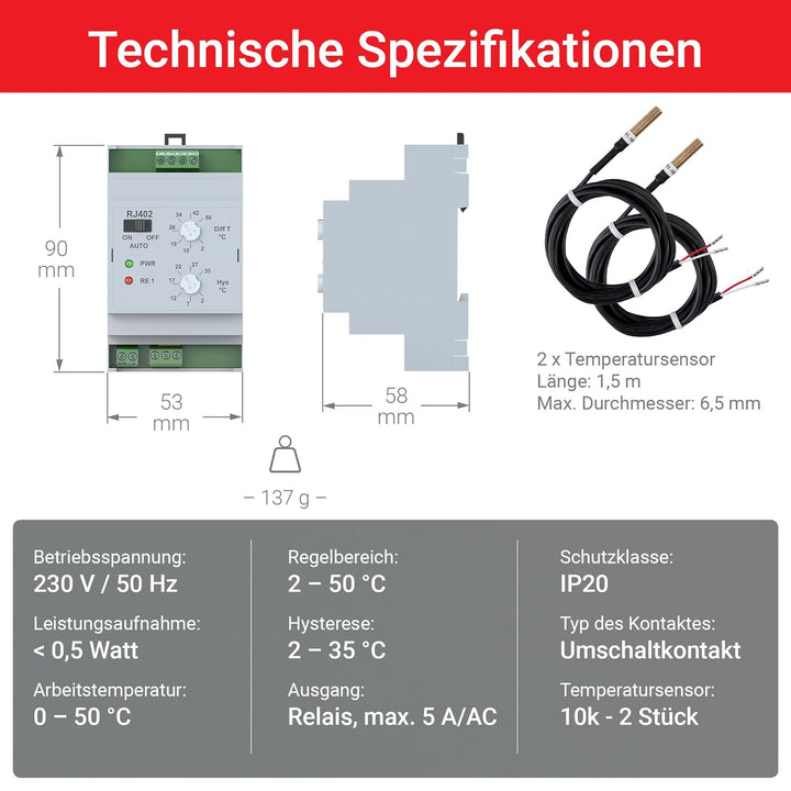 Elektrobock Temperatur Differenzschalter, RJ402