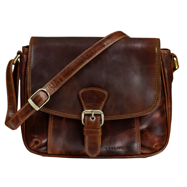 STILORD 'Violeta' Leder Umhängetasche Damen Vintage Handtasche klein Schultertasche Abendtasche Part
