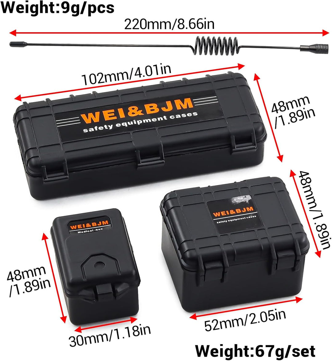 RC Crawler Zubehör, 1/10 Truck Dachträger Rc Zubehör Set 9 in 1 Tankaufbewahrungsbox, Gepäcknetz, Sc