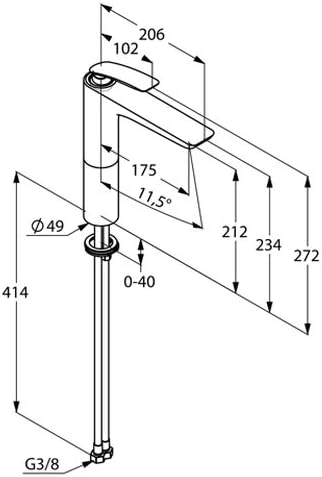 Kludi Waschschuessel-Einhebelmischer Balance Auslaufhoehe Unterkante 213 mm, verchromt, 522960575