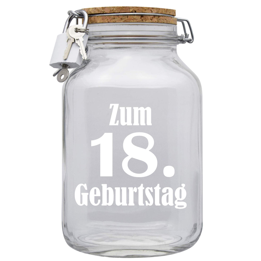 Spardose Zum 18. Geburtstag Geld Geschenk Idee Transparent XXL