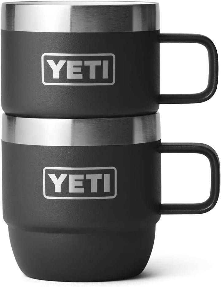 YETI Rambler Stapelbare Tasse Mit DuraSip Keramikbeschichtung, Black, 2 Pack 6 oz (177 ml), Black