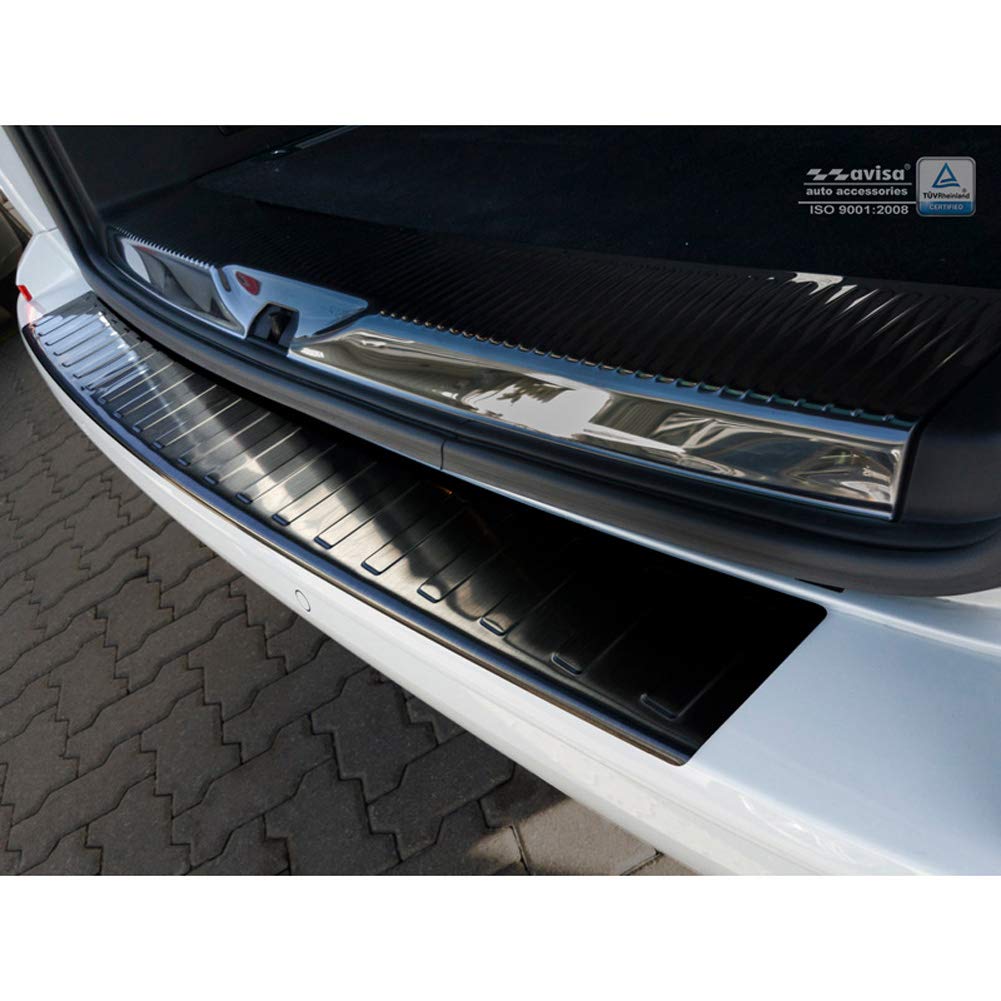 Avisa Schwarz Edelstahl Heckstossstangenschutz kompatibel mit Volkswagen Transporter T6 2015-2019 &