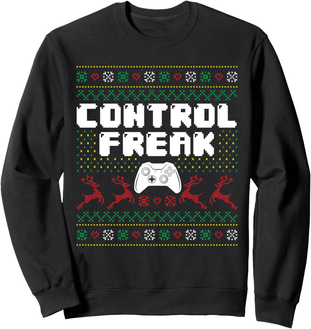 Zocker Gaming Ugly Sweater Christmas Control Freak Sweatshirt