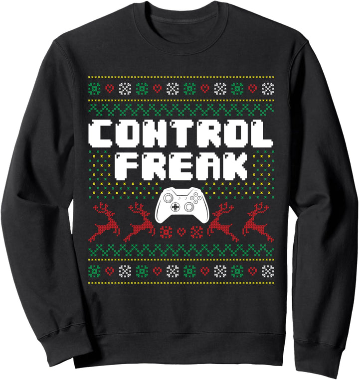 Zocker Gaming Ugly Sweater Christmas Control Freak Sweatshirt