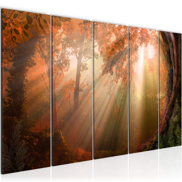 Runa Art Bild Wald Landschaft Wandbilder auf Vlies Leinwand 5 Teilig Wanddekoration Schlafzimmer Woh