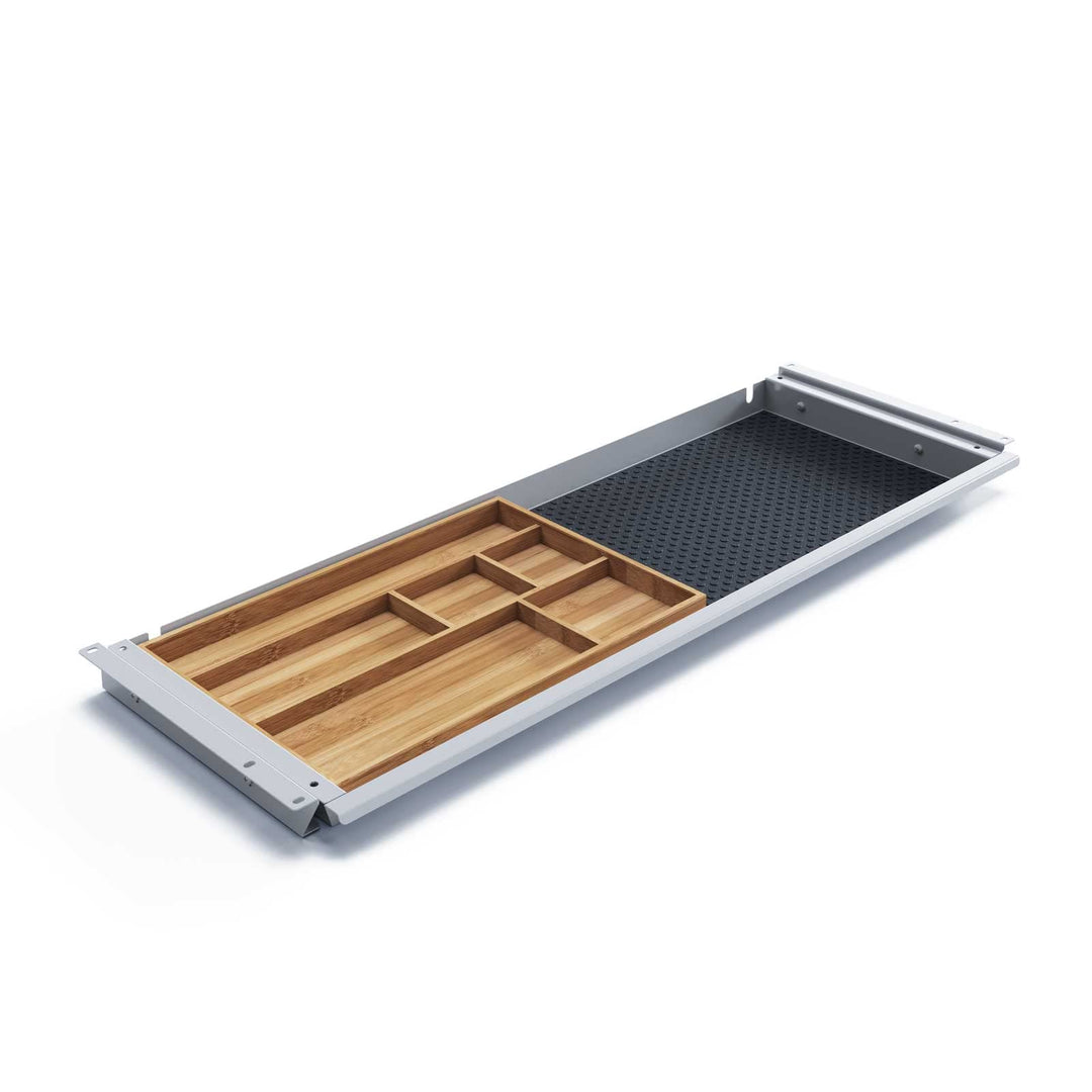 EISNHAUER® Unterbau-Schublade Grip L, für Büromaterial & Utensilien, ca. 76 x 26,5 x 3,7 cm (Silber)