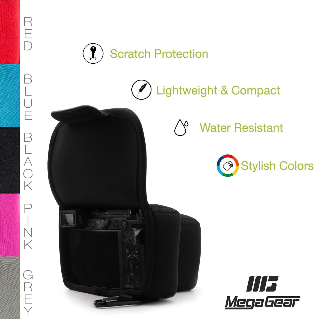 MegaGear Panasonic Lumix DC-GX9 (12-60mm) Ultraleichte Kameratasche aus Neopren - Schwarz, Schwarz