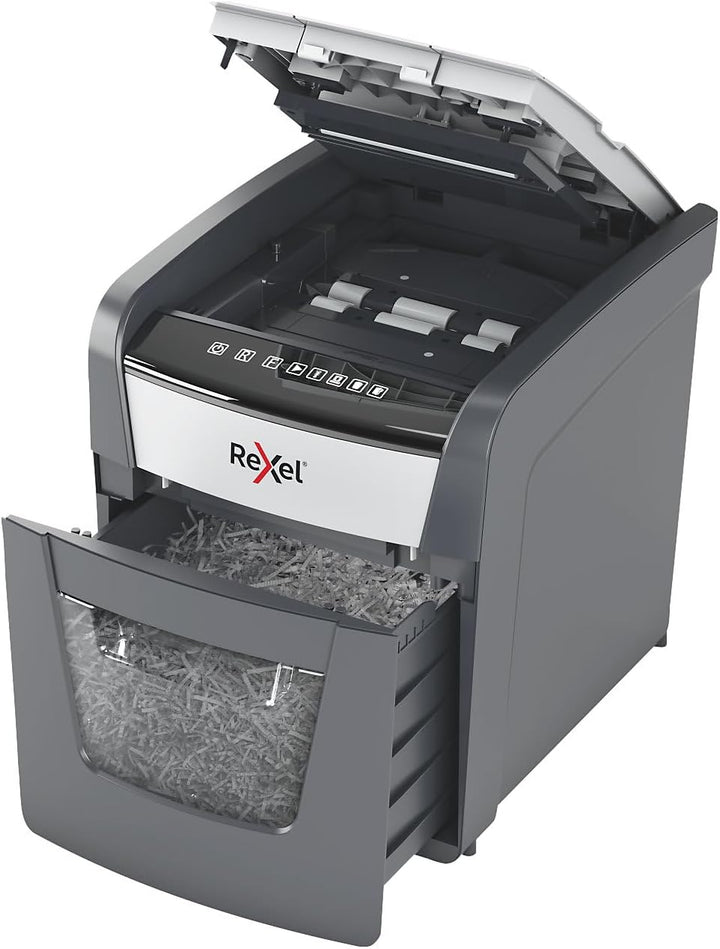 Rexel Optimum AutoFeed+ 50X Automatischer Aktenvernichter CH, 50 Blatt, Sicherheitsstufe P4, Partike